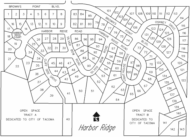 Harbor Ridge sign along Browns point